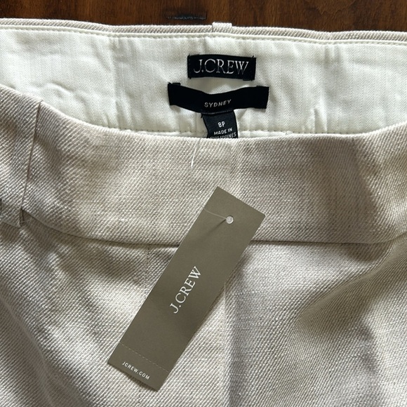 J Crew Petite Sydney pant in stretch linen blend BO806 P8 Ivory - Picture 5 of 7